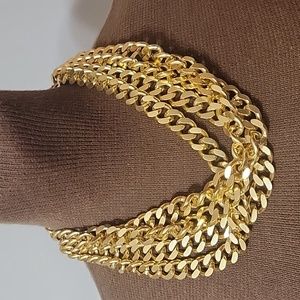 Erwin Pearl EP Multi Strand Gold Toned Chunky Chain Necklace